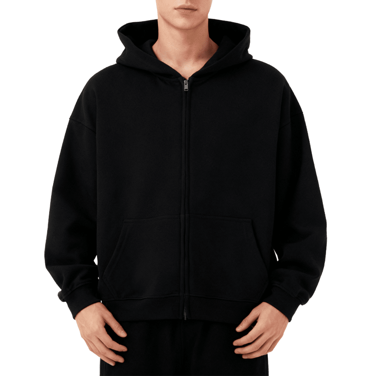 Unisex Cropped Oversized Zip-up Hoodie (460 GSM)