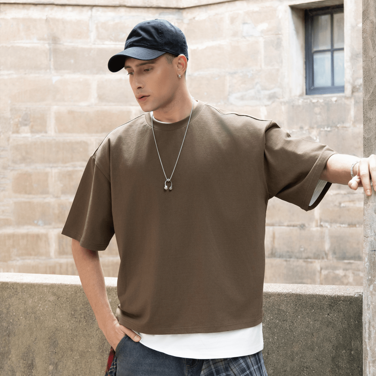 Unisex Cropped Loose T-shirt(280GSM)