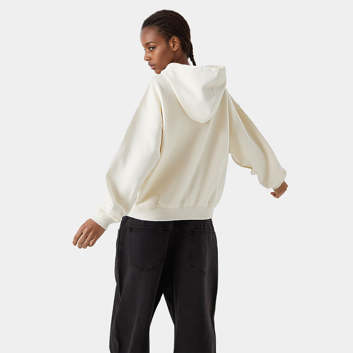 Unisex Cropped Double-Zip Hoodie