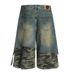 Unisex Camouflage Denim Shorts