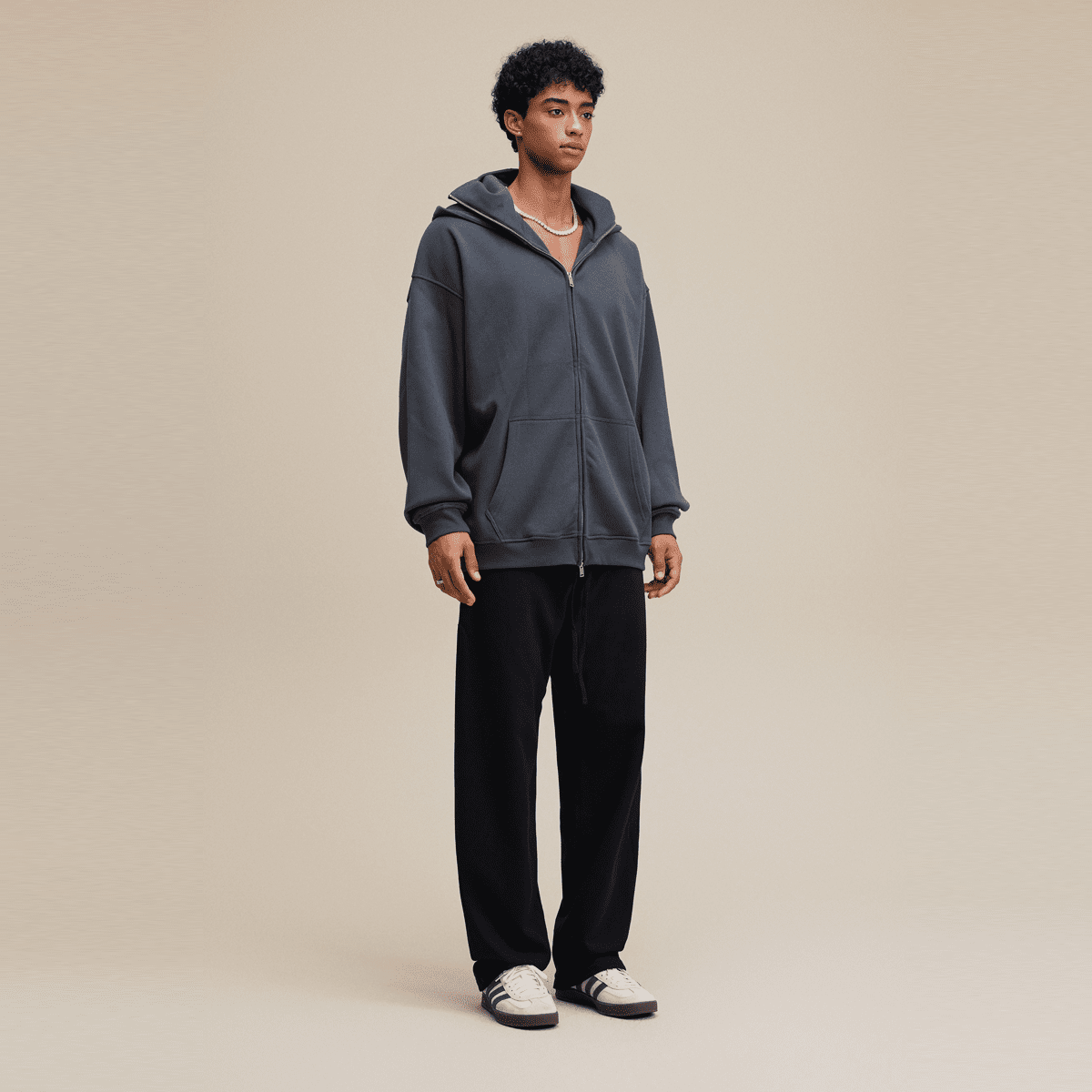 Windproof Sports Zip-up Hoodie with Built-in Face Mask