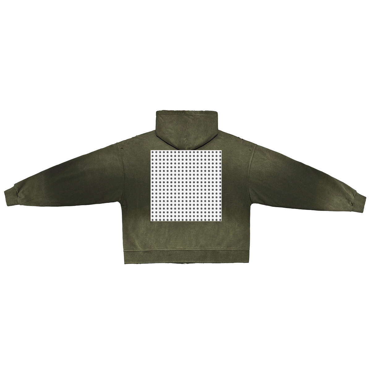 Unisex Washed Distressed Dystopian Streetwear Zip-Up Hoodie(420GSM)