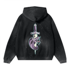 Vintage Wash Frayed Fleece Hoodie(360GSM)