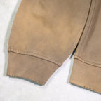 Unisex Heavyweight Washed Distressed Dystopian Streetwear Zip-Up Hoodie(420GSM)