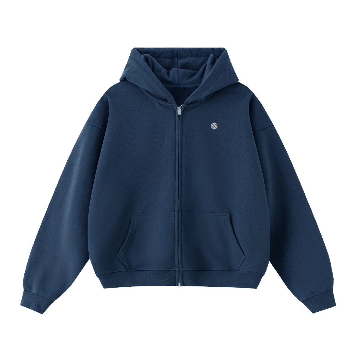 Unisex Cropped Double-Zip Hoodie (460 GSM)