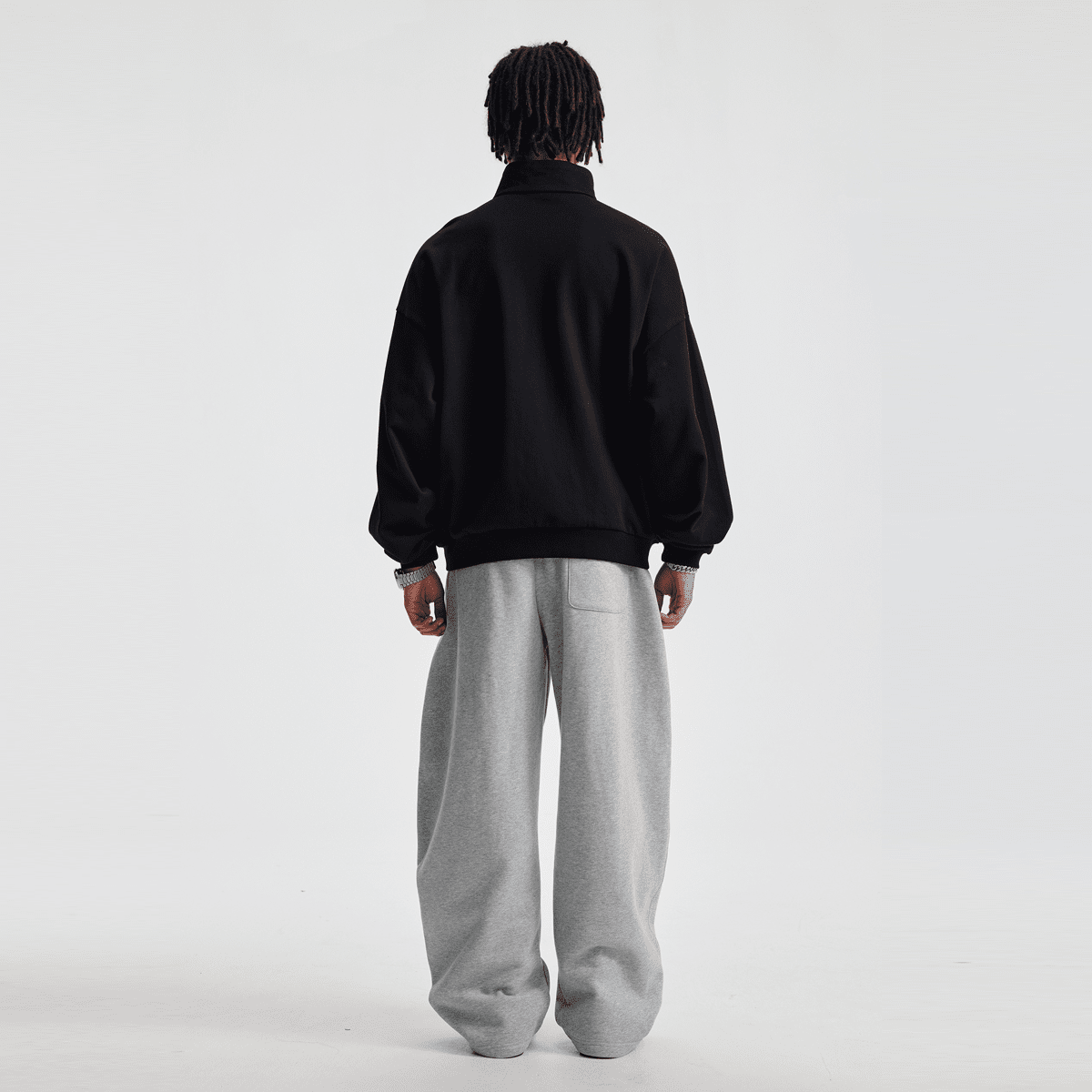 Unisex Brushed Stand-collar Zip-up Jacket