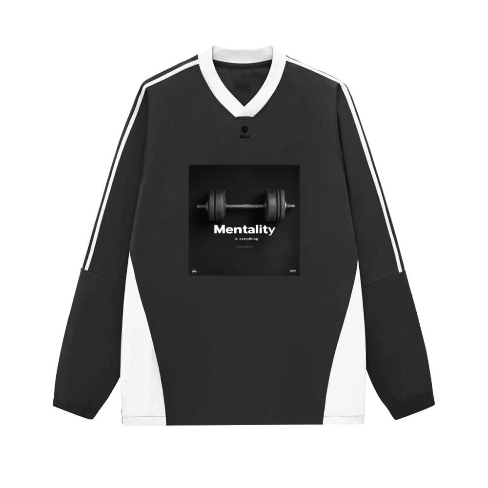 Colorblock V-neck Long Sleeve Shirt