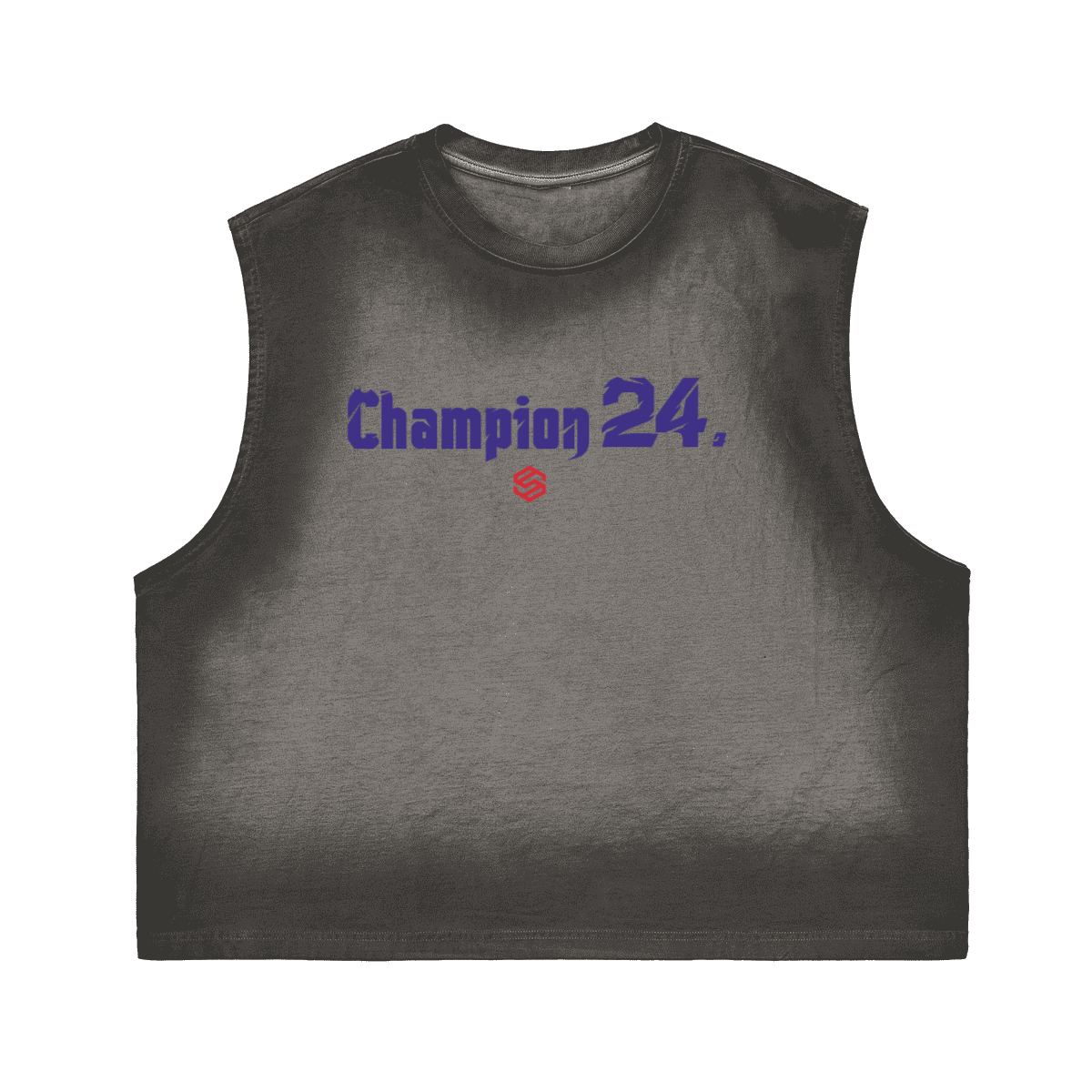 Unisex Cropped Boxy Washed Gradient Pure Cotton Tank Top (230 gsm)