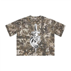 Unisex Cropped Camouflage Tree Print T-shirt（250GSM）