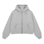 unisex cropped fleece zip-up hoodie