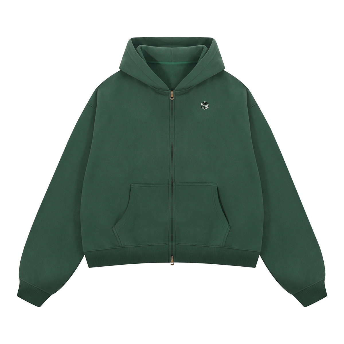 unisex cropped fleece zip-up hoodie