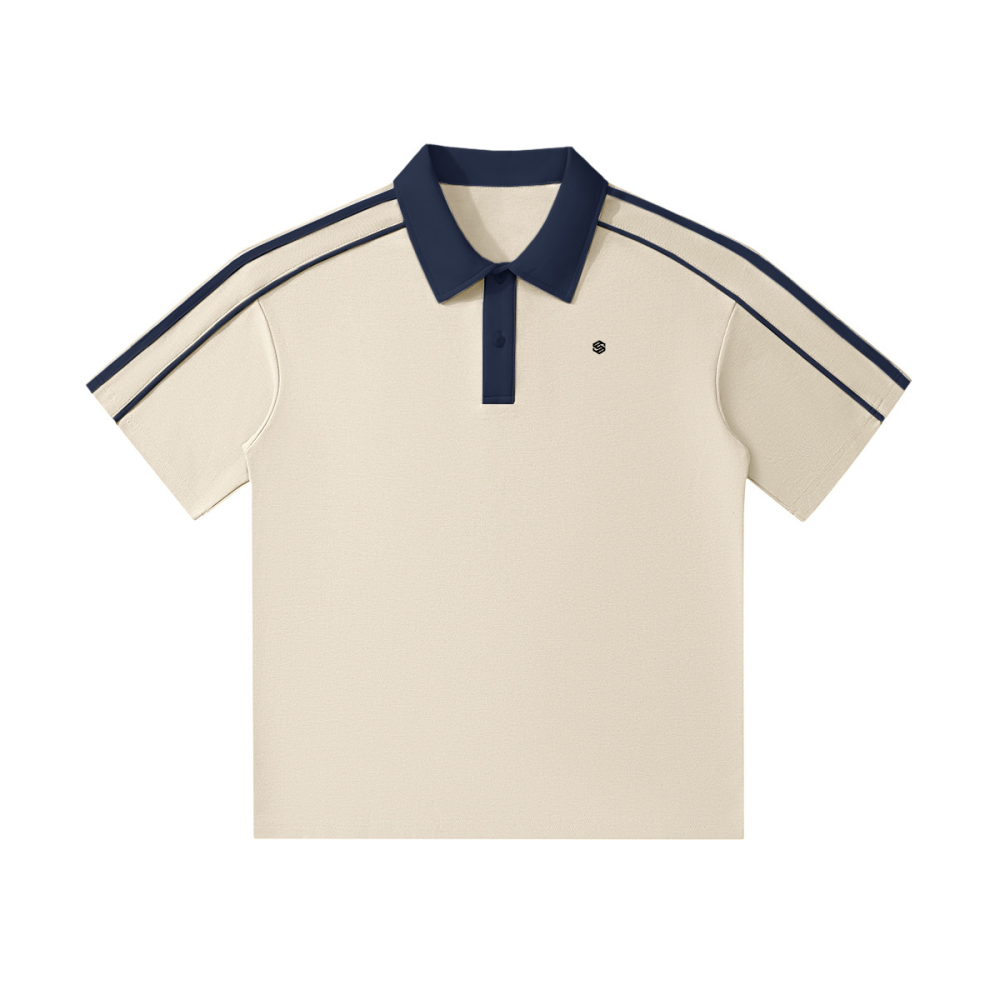 unisex polo shirt with contrast collar