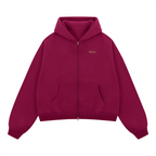 Unisex Boxy Cropped Fleece Zip-up Hoodie(380GSM)