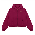 Unisex Boxy Cropped Fleece Zip-up Hoodie(380GSM)
