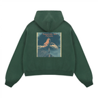 Unisex Boxy Cropped Fleece Zip-Up Hoodie