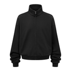 Unisex Brushed Stand-collar Zip-up Jacket