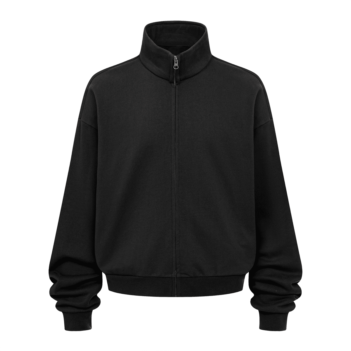 Unisex Brushed Stand-collar Zip-up Jacket