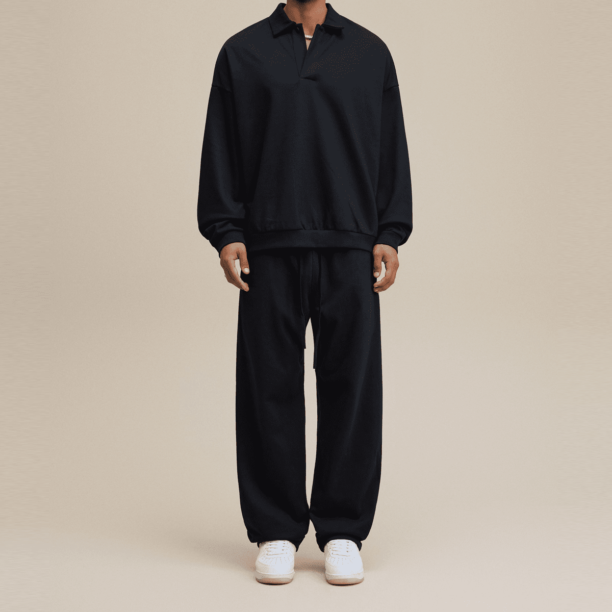 Men’s Half-Placket Polo Collar Sweatshirt