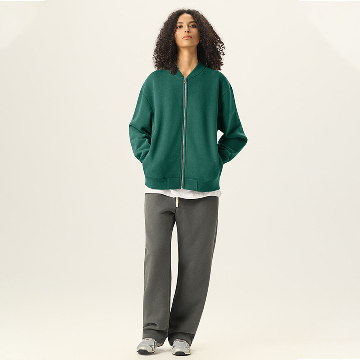 unisex fleece zip-up baseball jacket