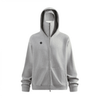 Windproof Sports Zip-up Hoodie with Built-in Face Mask