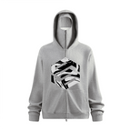 Windproof Sports Zip-up Hoodie with Built-in Face Mask