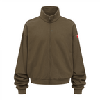 Unisex Brushed Stand-collar Zip-up Jacket