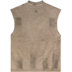 Distressed High Street Round Neck Sleeveless