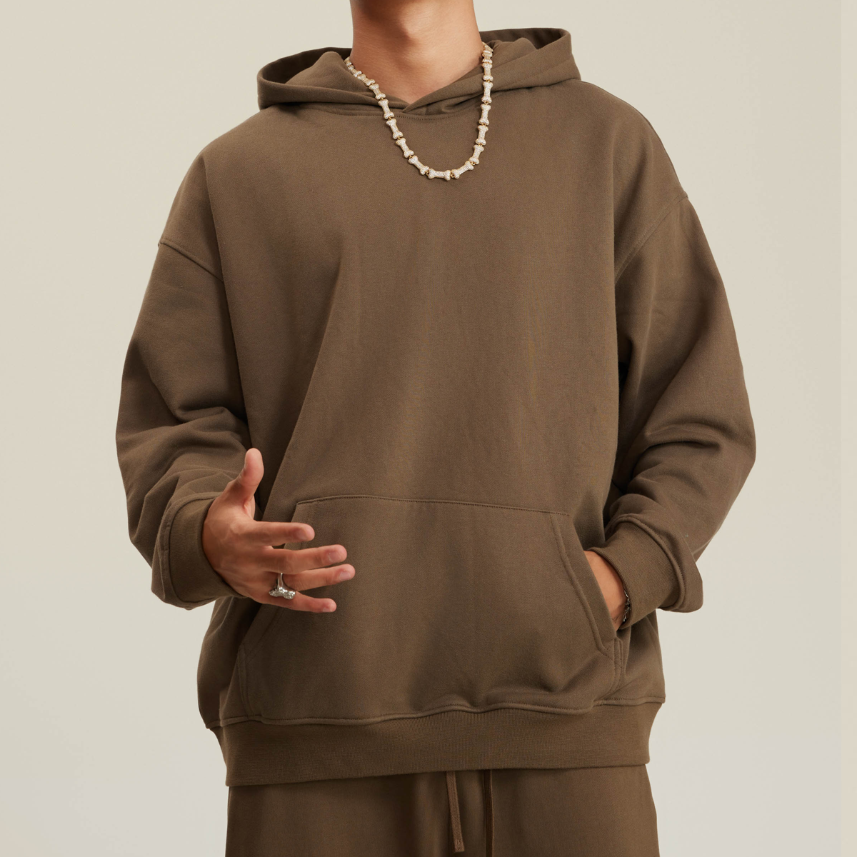 Unisex Looped Oversized Cotton Hoodie