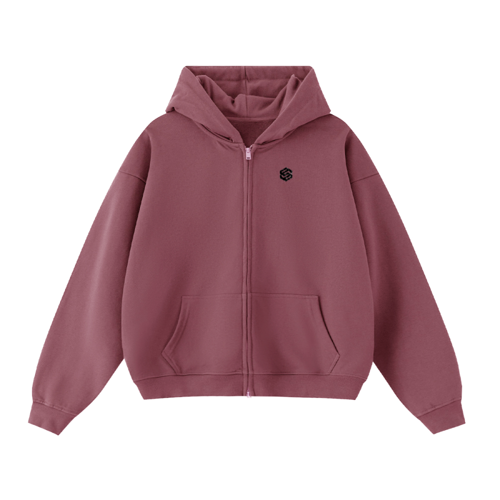 Unisex Cropped Oversized Zip-up Hoodie (460 GSM)