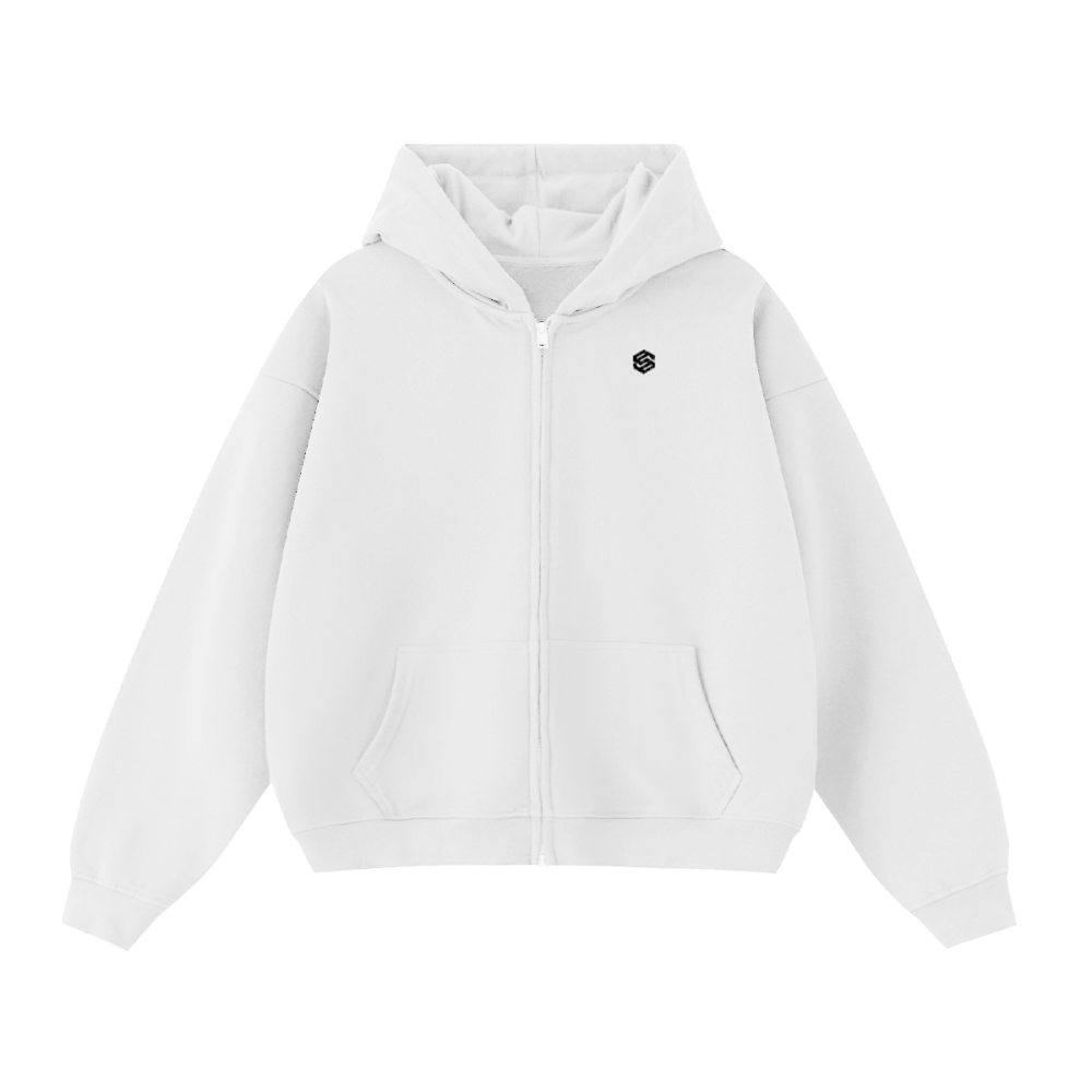 Unisex Cropped Oversized Zip-up Hoodie (460 GSM)