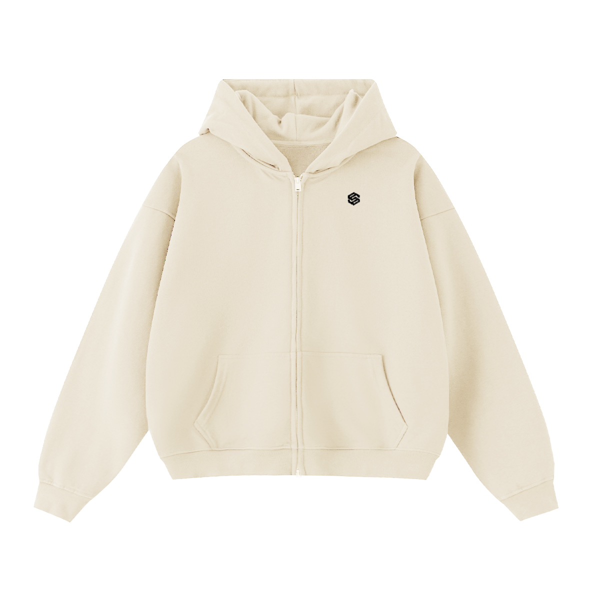 Unisex Cropped Oversized Zip-up Hoodie (460 GSM)