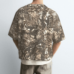 Unisex Cropped Camouflage Tree Print T-shirt（250GSM）
