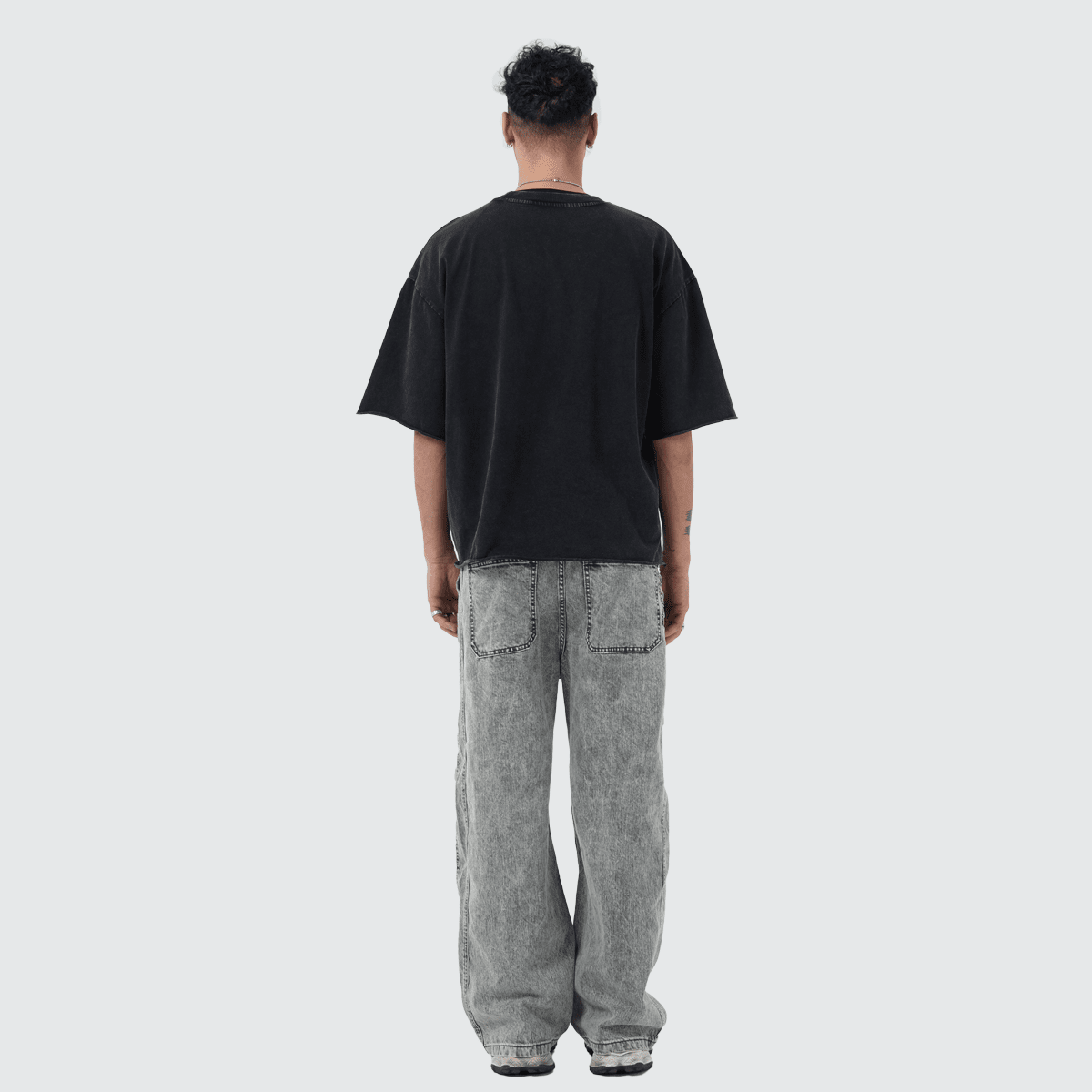 Unisex Cropped Snow Washed T-shirt(300GSM)