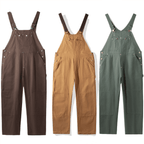 Unisex Loose-Fit Utility Bib Overall Jumpsuit