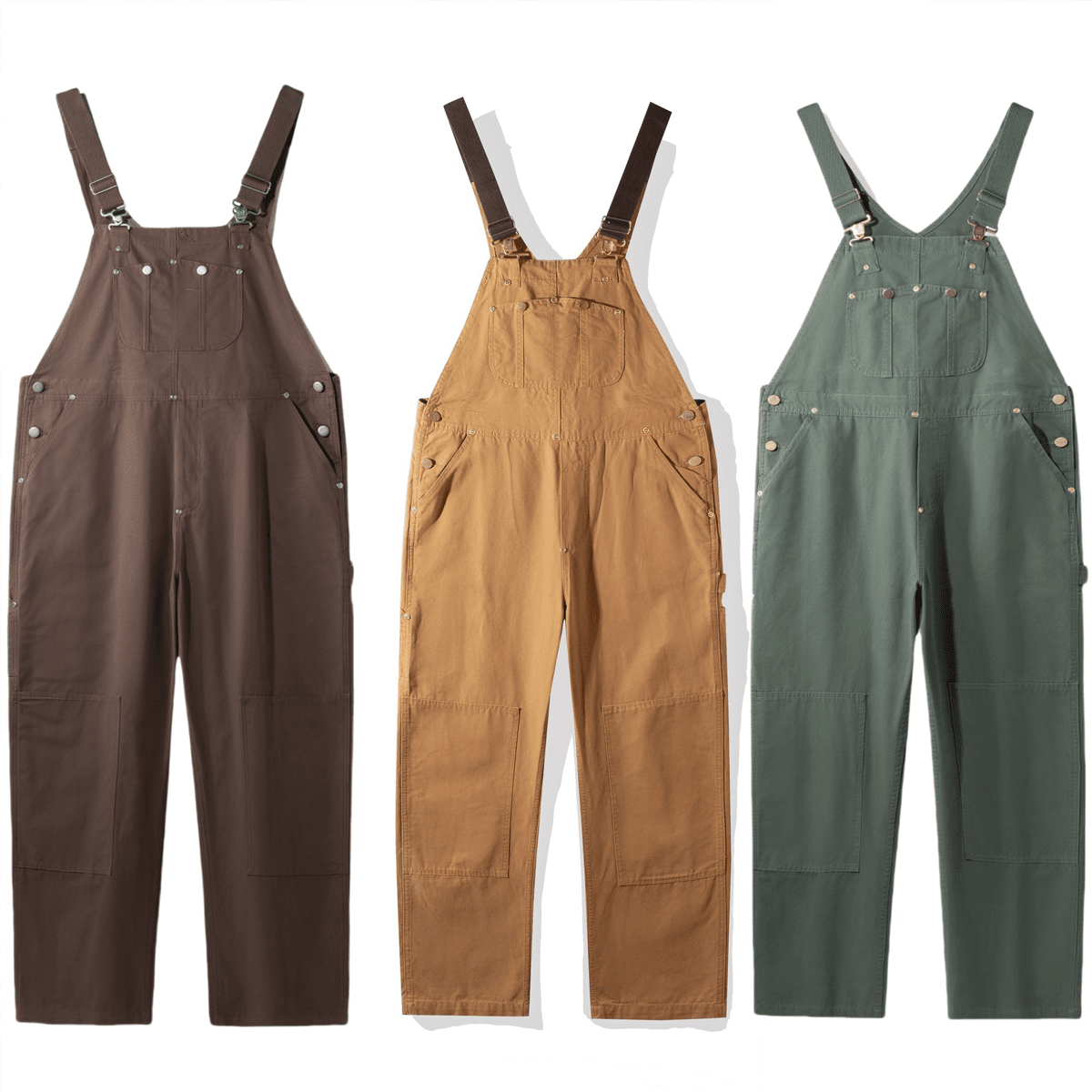 Unisex Loose-Fit Utility Bib Overall Jumpsuit