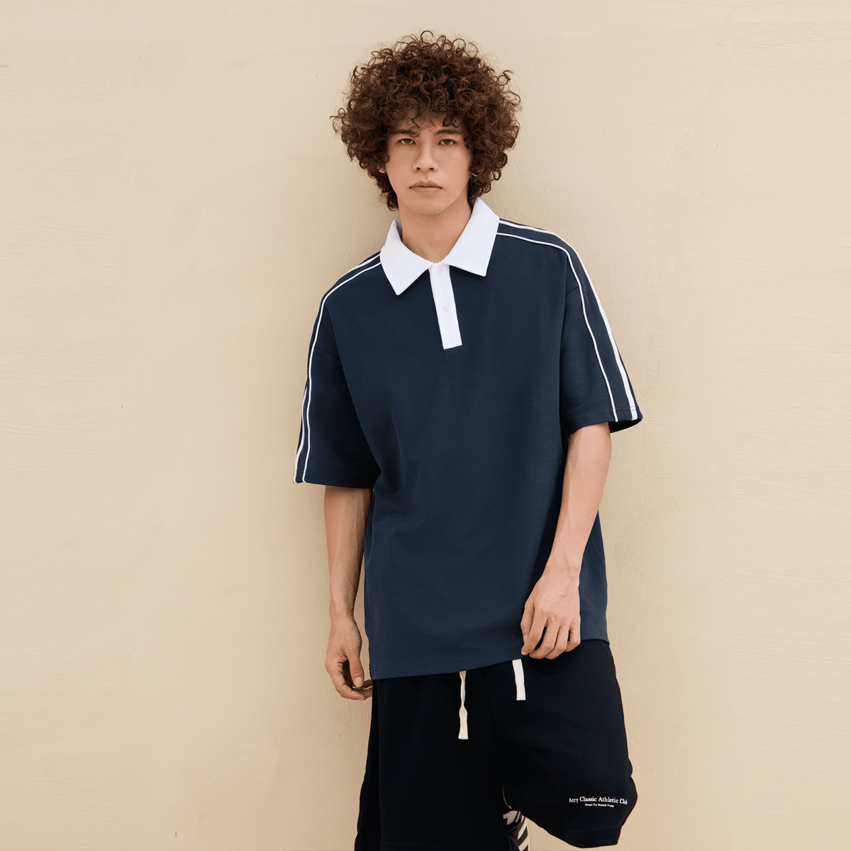 unisex polo shirt contrast collar