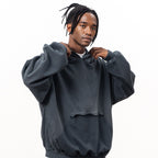 Reverse Pocket Distressed Unisex Hoodie