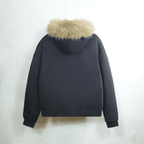 Unisex Heavyweight Fur-Trim Zip-Up Hoodie (400GSM)
