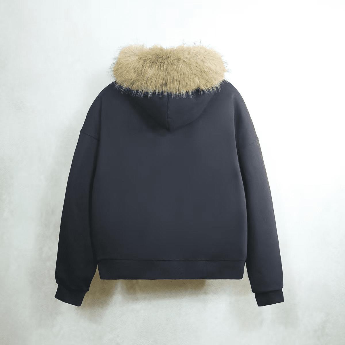 Unisex Heavyweight Fur-Trim Zip-Up Hoodie (400GSM)