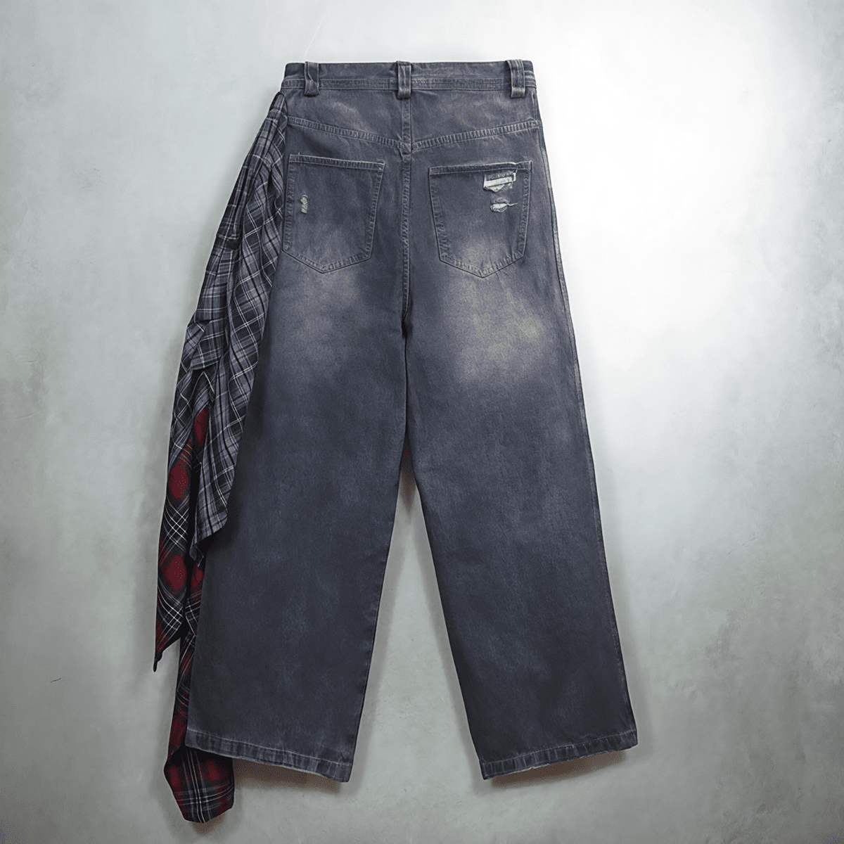 Unisex Loose Fit Straight-Leg Washed Jeans