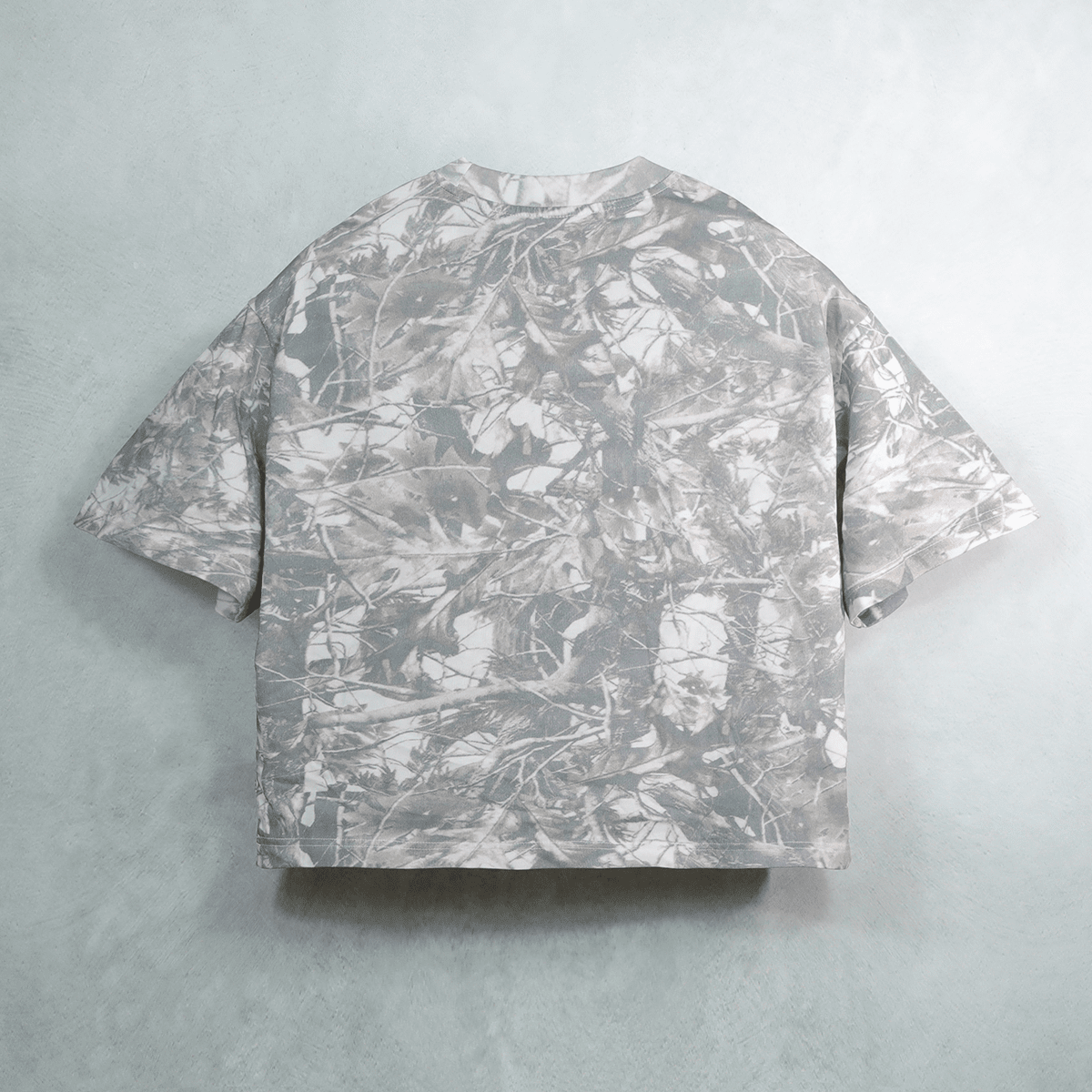 Unisex Cropped Camouflage Tree Print T-shirt（270GSM）