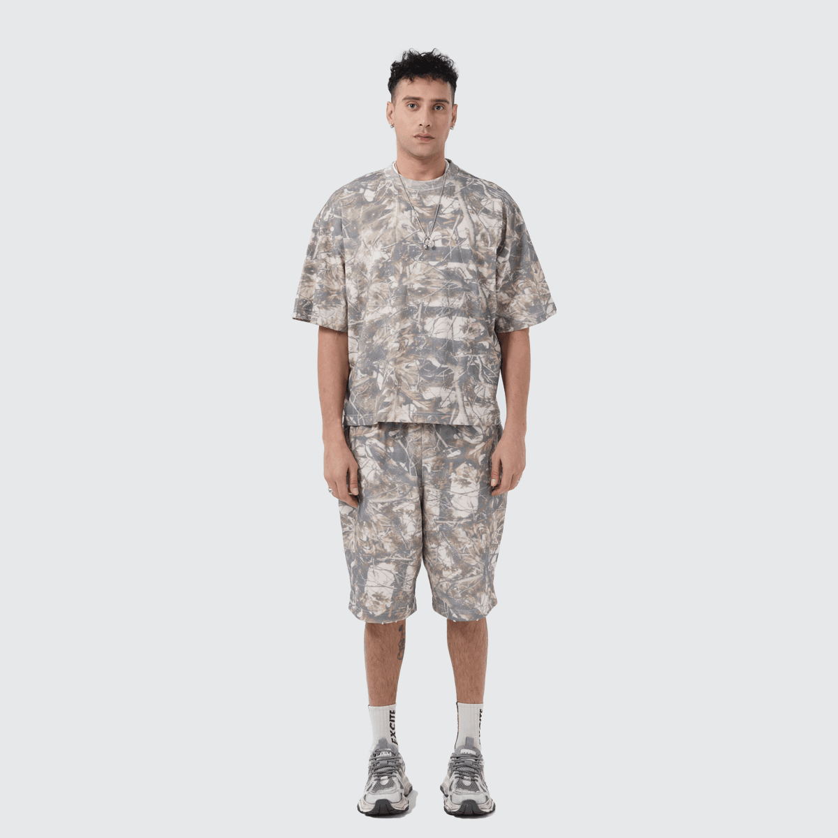 Unisex 100% Cotton French Terry Camo Shorts（400GSM）