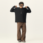 Unisex 100% Cotton Solid Color Long Sleeve T-shirt