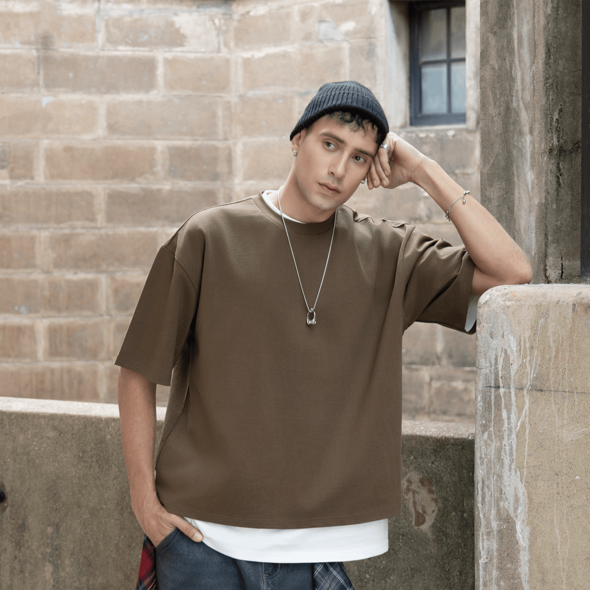 Unisex Cropped Loose T-shirt(280GSM)