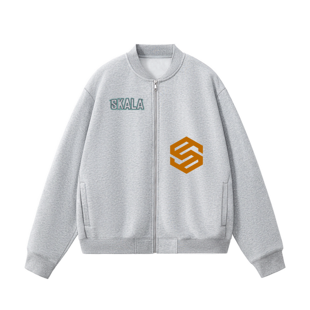 Unisex Fleece Zip-Up Baseball Jacket（360GSM）