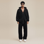 Windproof Sports Zip-up Hoodie with Built-in Face Mask