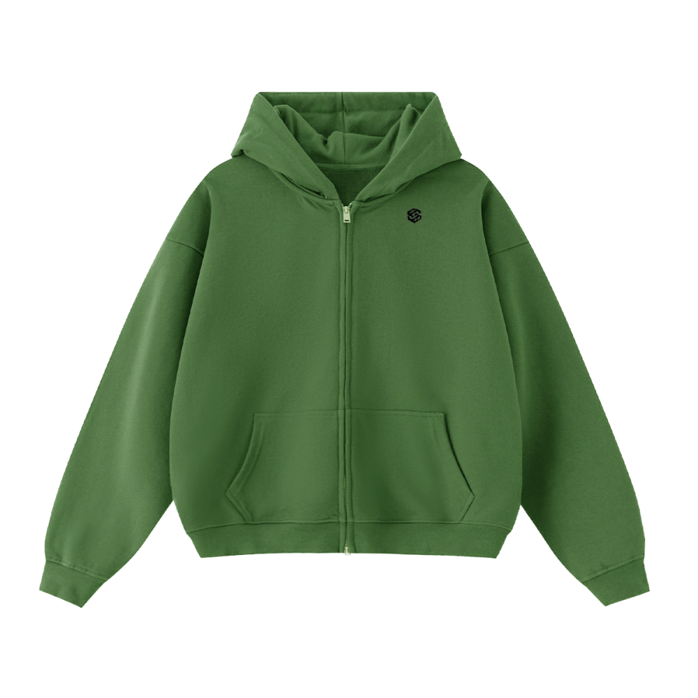 Unisex Cropped Oversized Zip-up Hoodie (460 GSM)