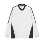 Colorblock V-neck Long Sleeve Shirt