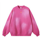 Round Neck Washed Distressed Ombre Sweatshirt