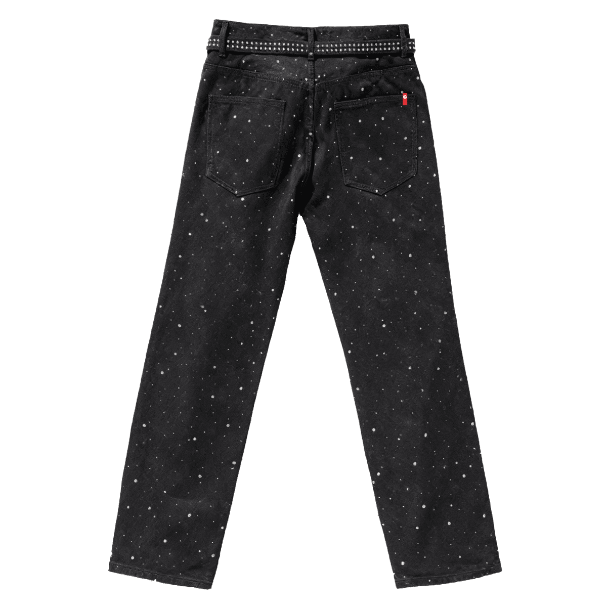 Unisex Rhinestone Star Loose Straight Jeans